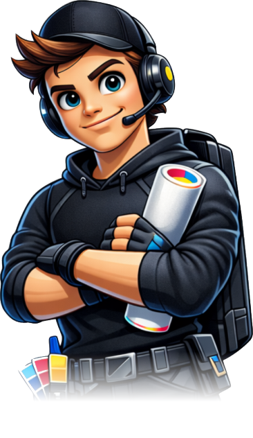 Personagem que representa a equipe Mídia Digital